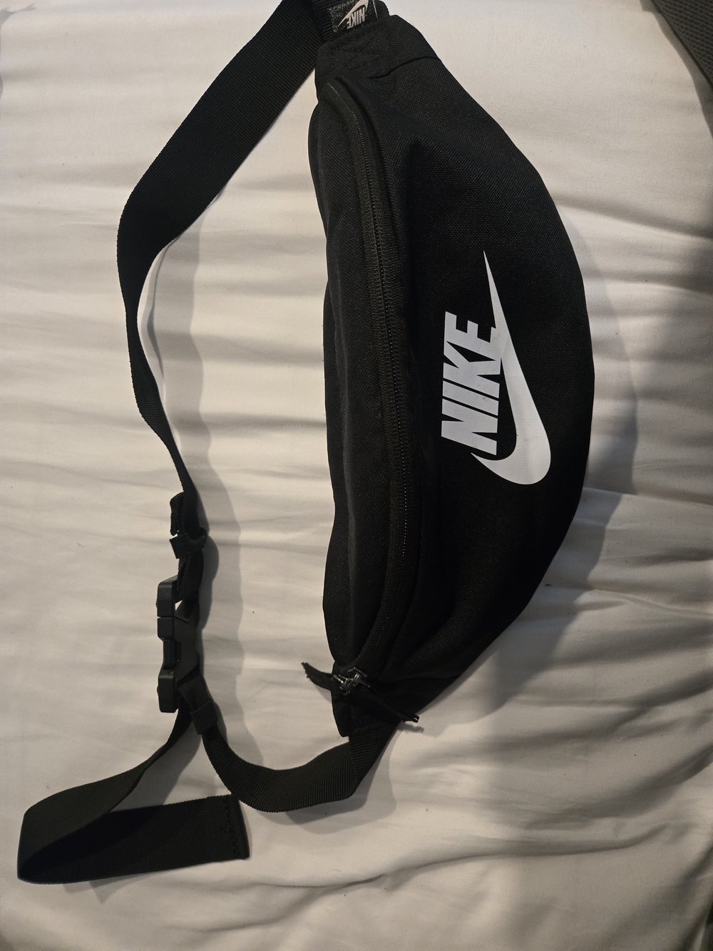 Nike Black Waist Pack with White Swoosh